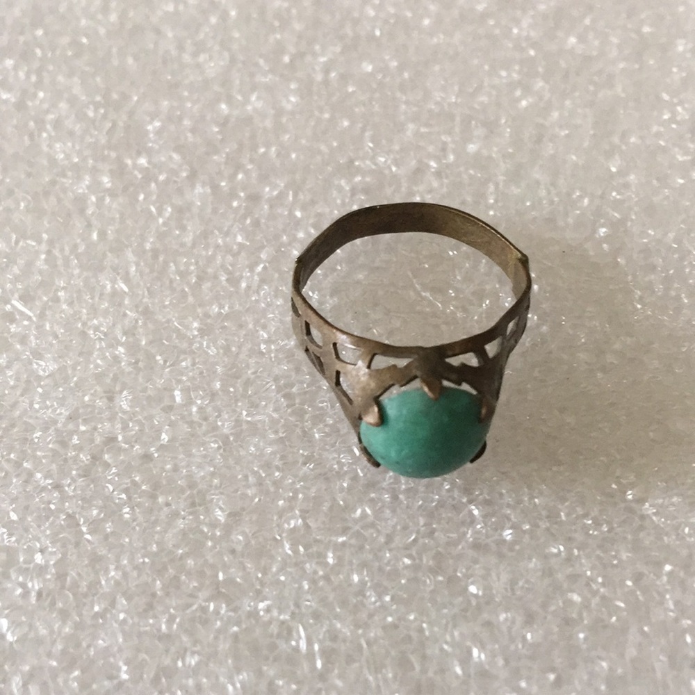 Antique gem brass ring